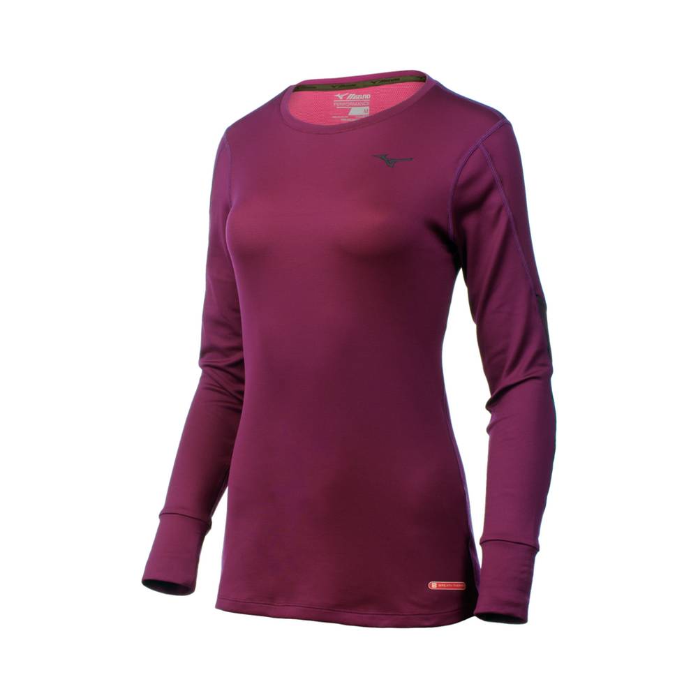 Base Layer Mizuno Breath Thermo® Long Sleeve - Mulher - Roxo - OBKCT2469